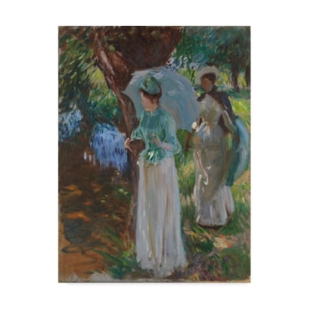 John Singer Sargent 'Two Girls With Parasols' Canvas Art,35x47
